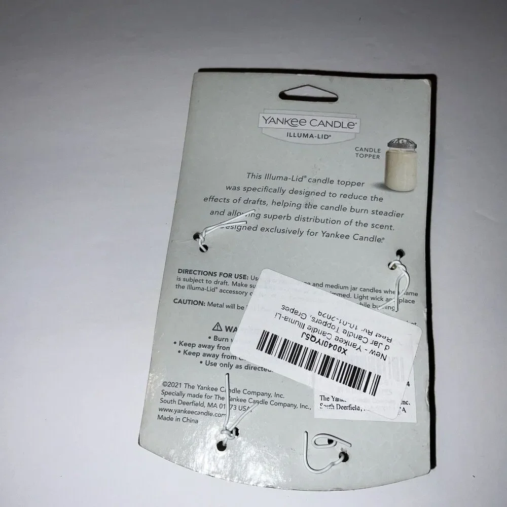 YANKEE CANDLE Illuma Lid Grapes Leaves Vineyard Vines New Wine